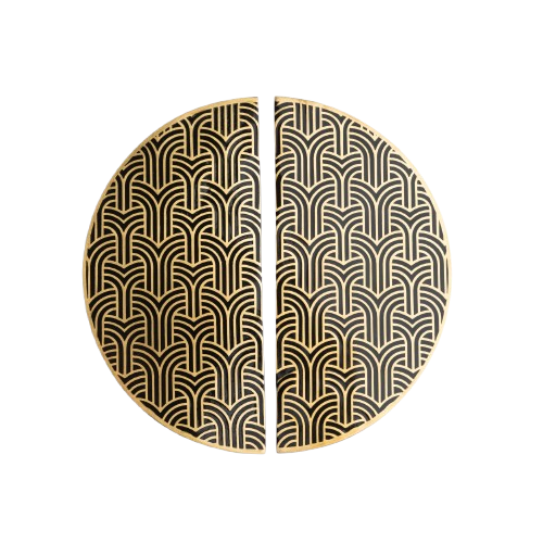 Engraved brass door pull