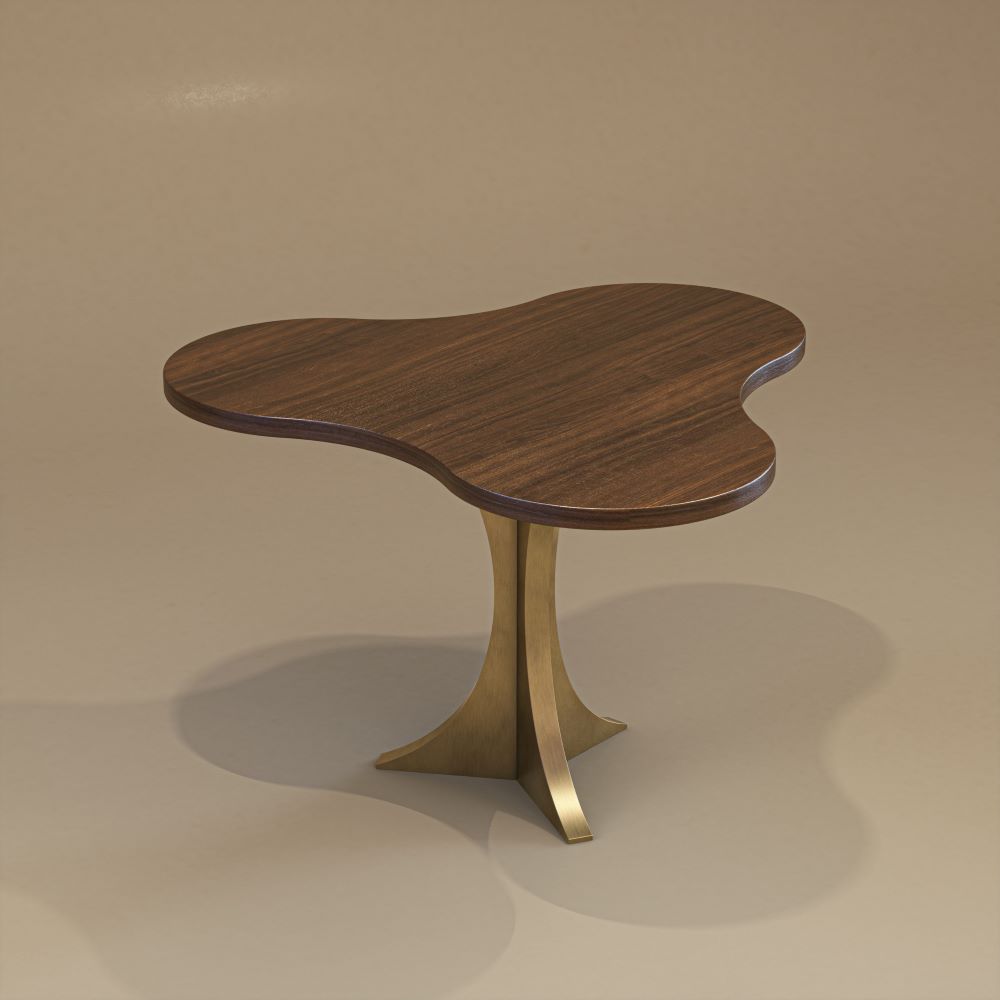 Pedestal Table Maria – Marble or Oak Veneer Top – Ø 70 cm x H 42 cm