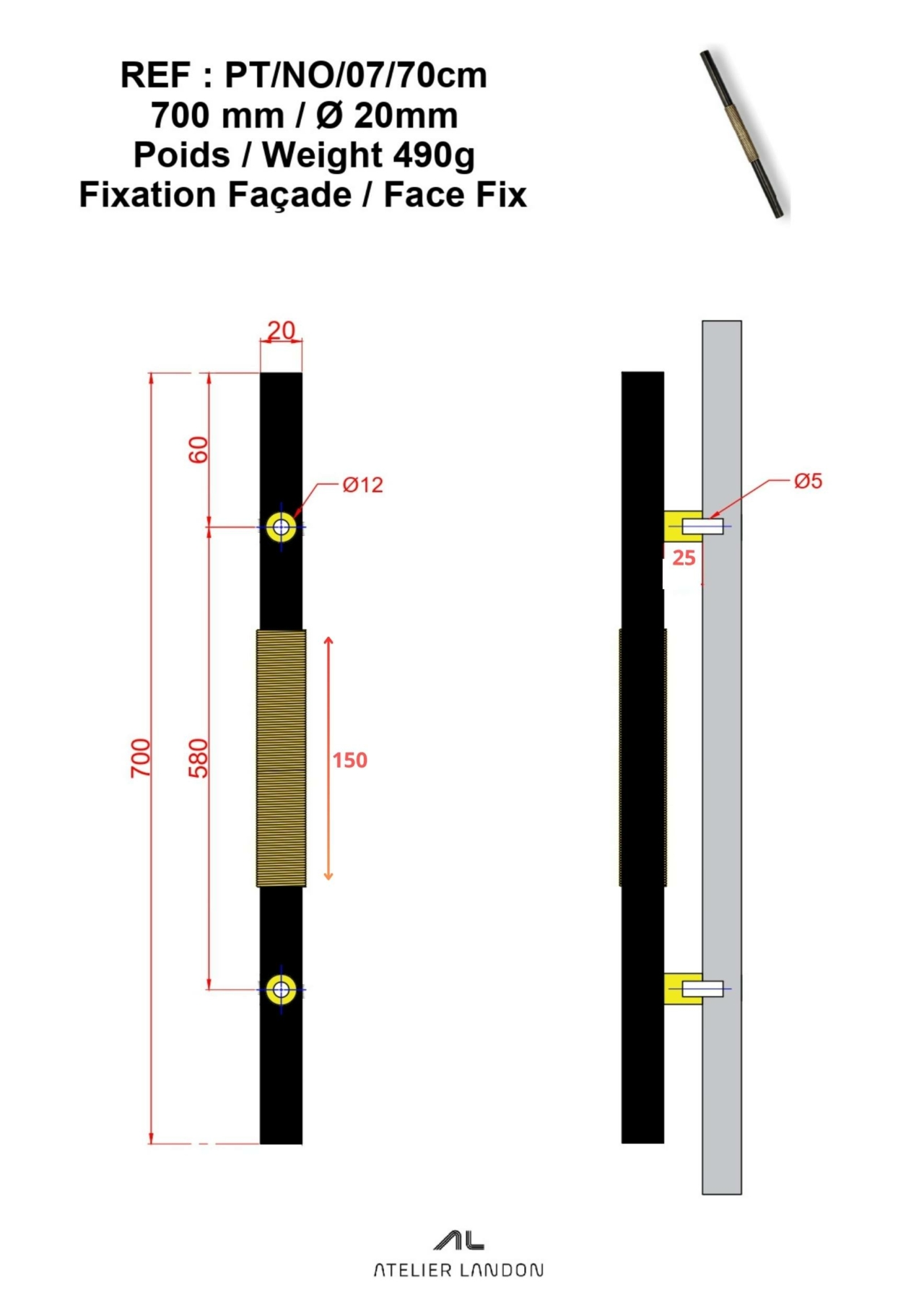 PT.NO.70.70cm fiche technique