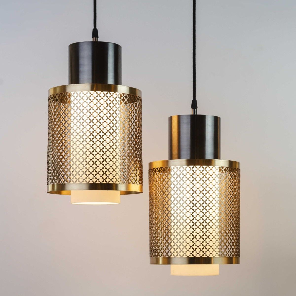 Suspension art deco en laiton Atelier Landon